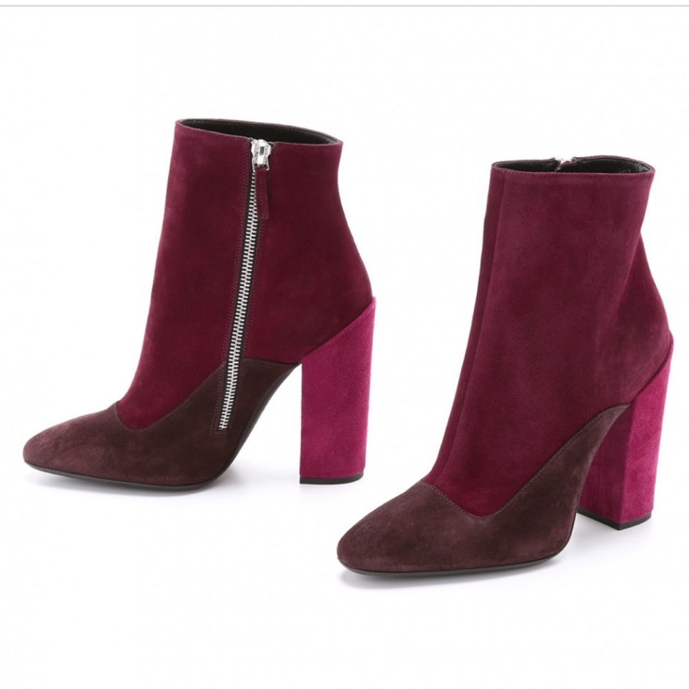 Giambattista Valli Suede Tricolor Booties